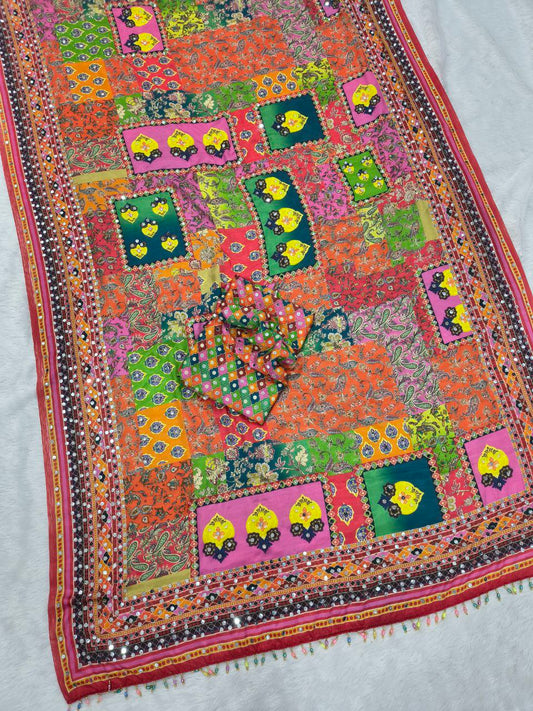 Presenting You Most Beautiful Latest Real Mirror Work Saree Collection