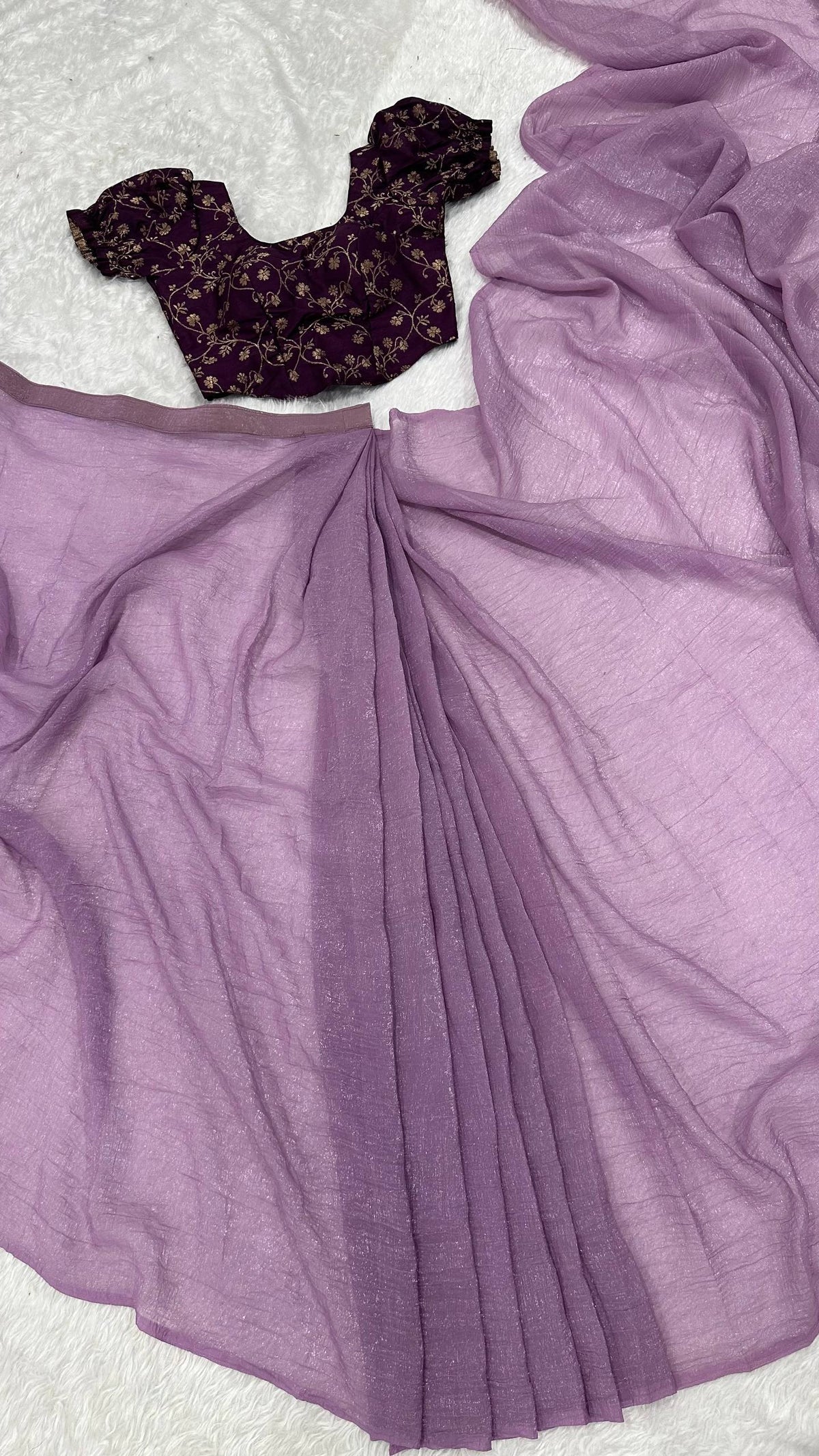 sparkle silk ready to wear saree with adjustable hooks