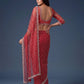 Net Intricately Bidds handwork embroidered saree