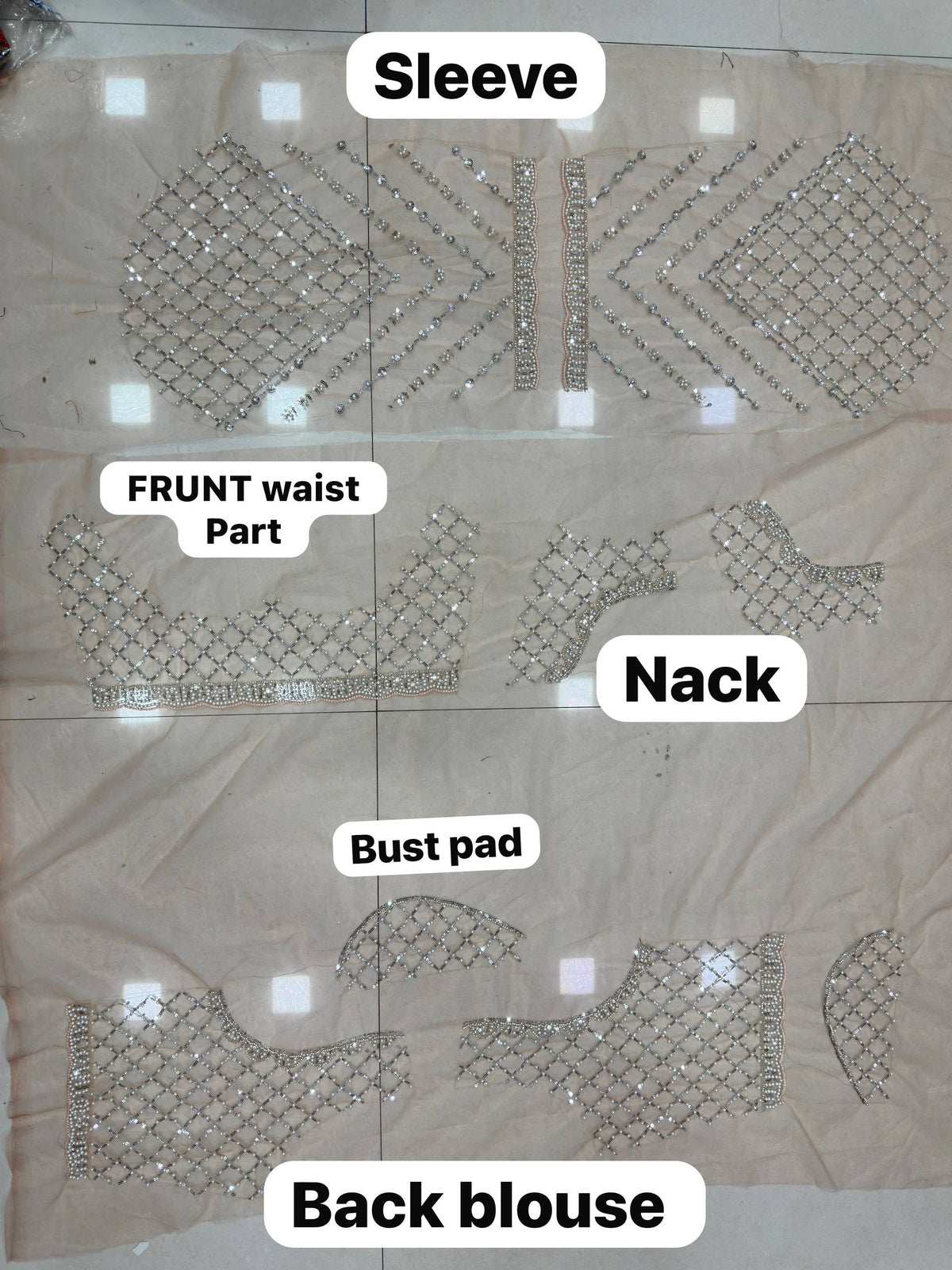 Net Intricately Bidds handwork embroidered saree