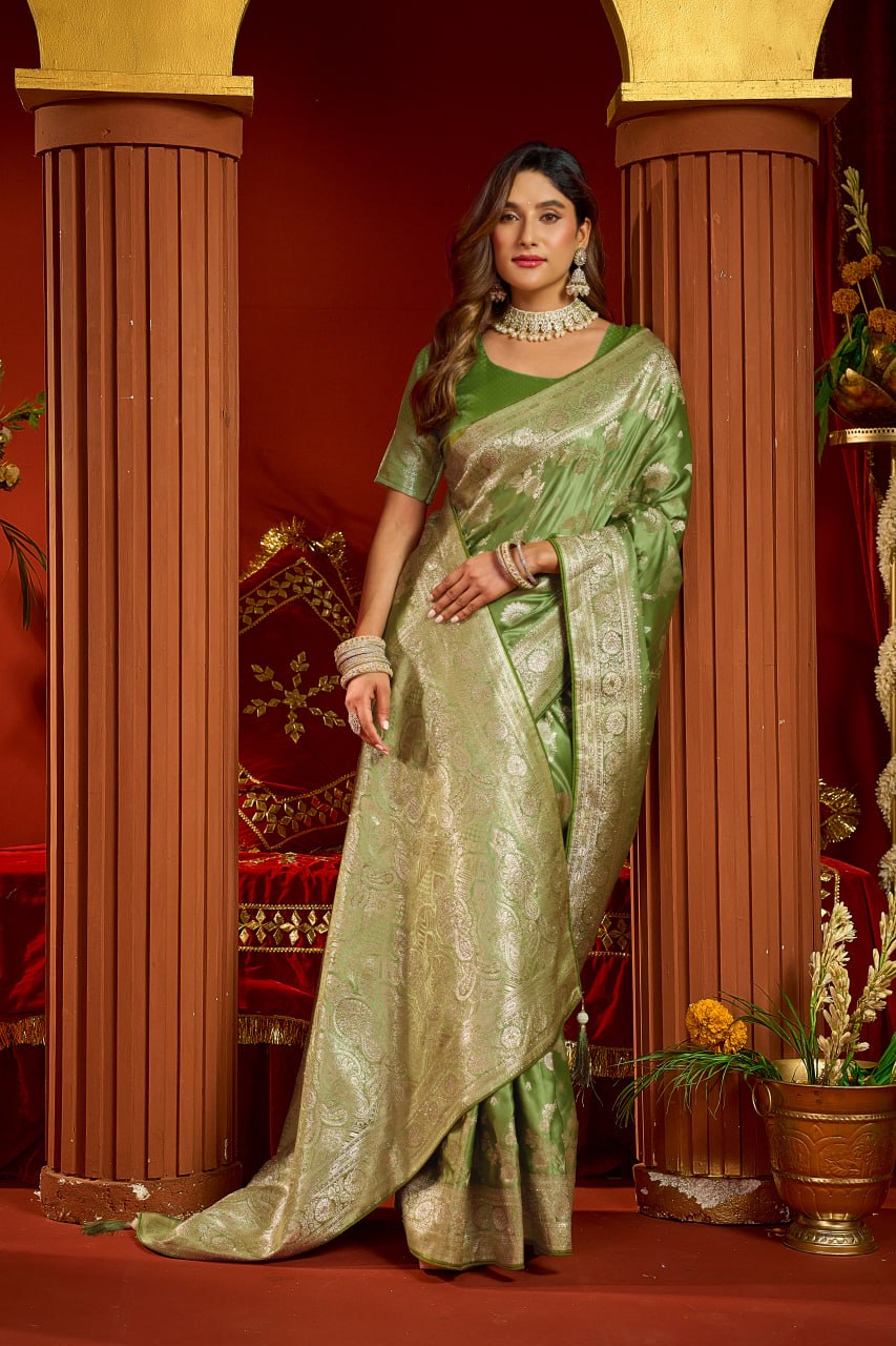 Elegant Collection Crafted in Luxurious Satin Silk Saree