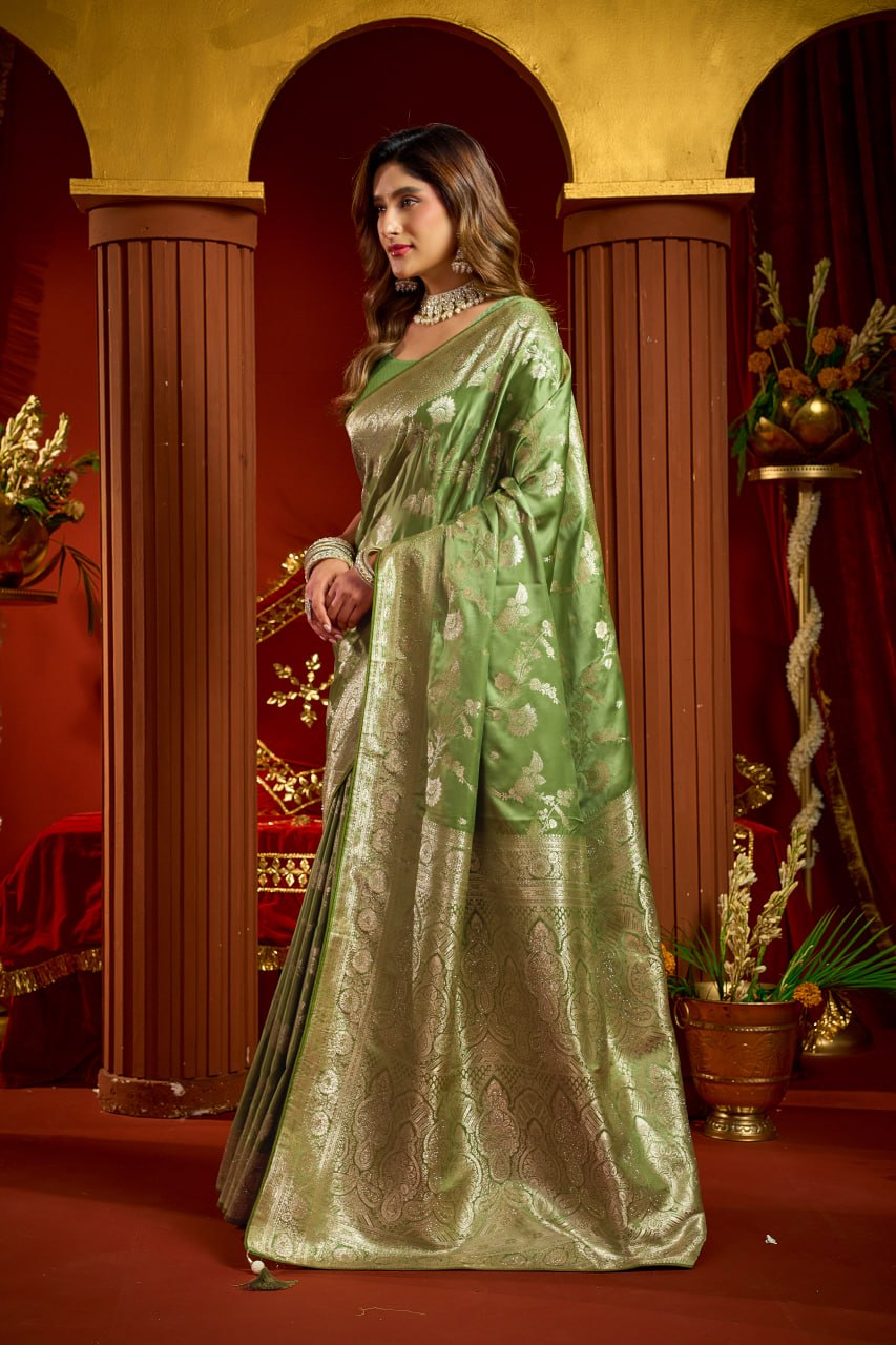 Elegant Collection Crafted in Luxurious Satin Silk Saree