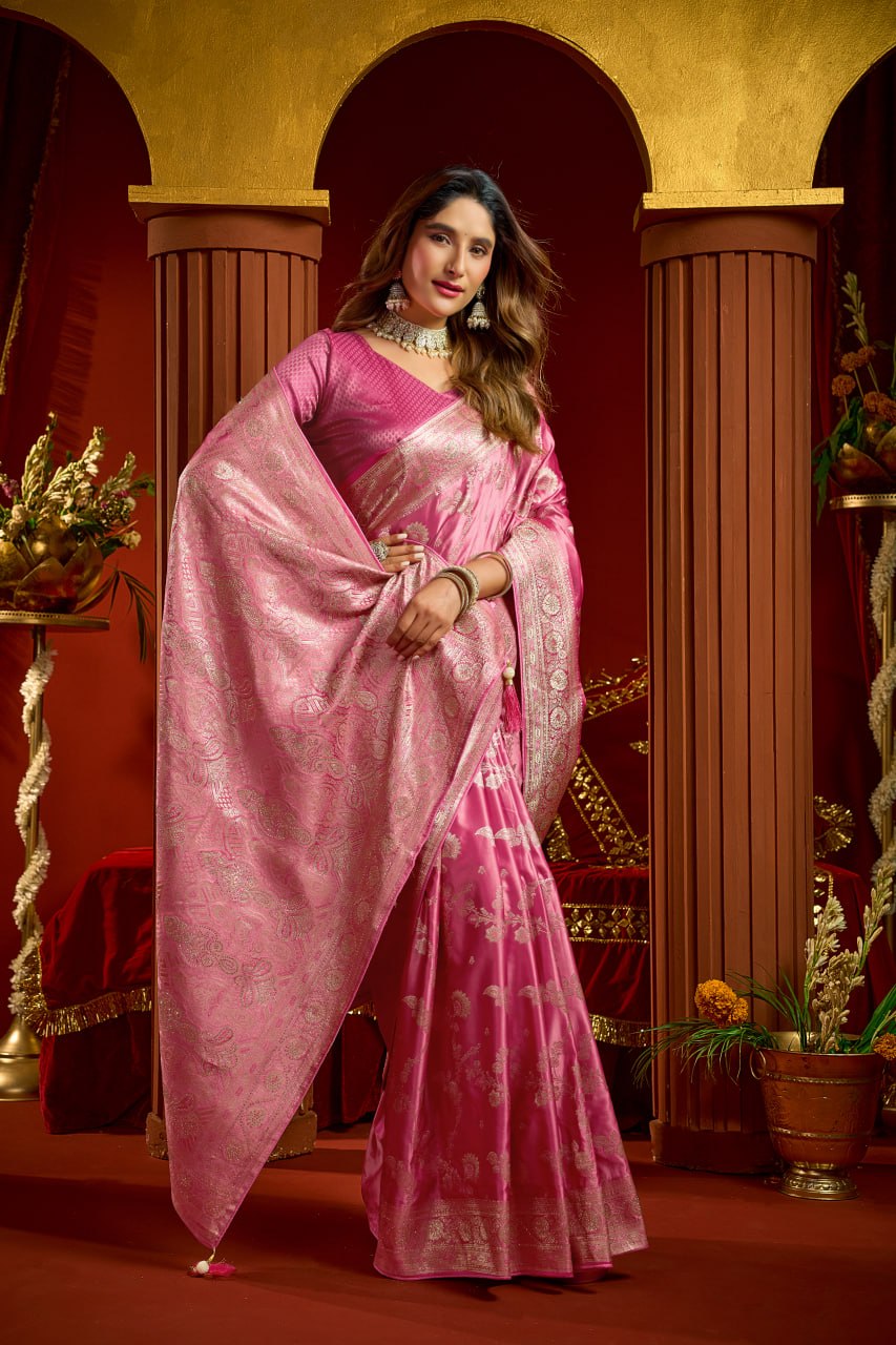Elegant Collection Crafted in Luxurious Satin Silk Saree
