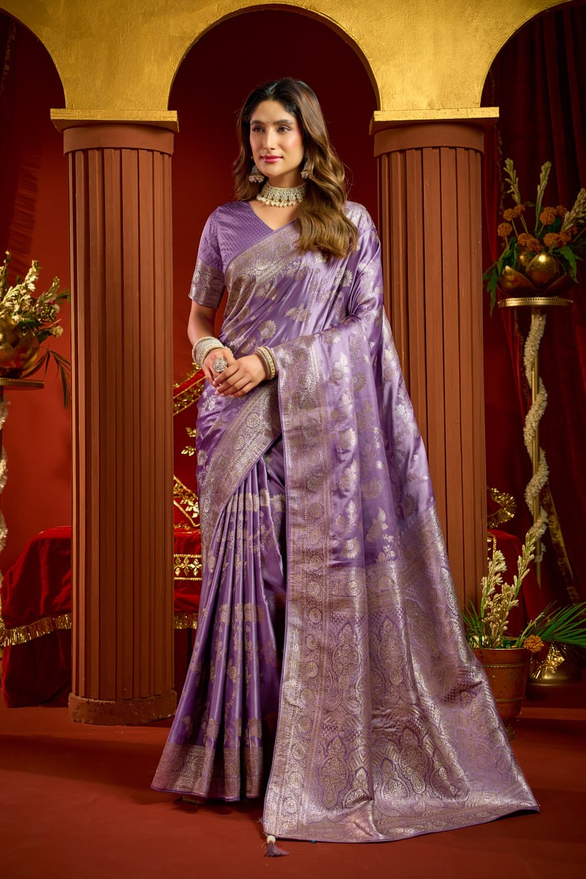 Elegant Collection Crafted in Luxurious Satin Silk Saree