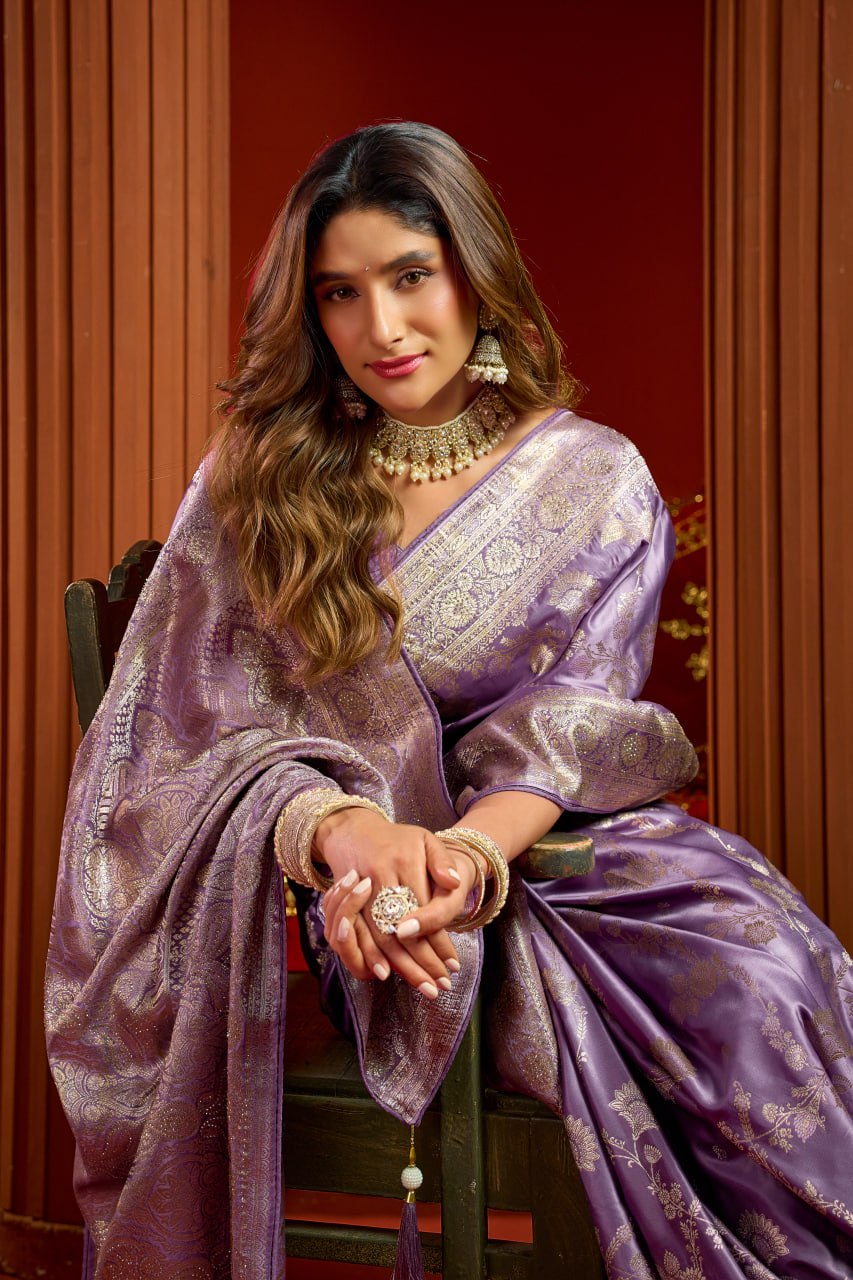 Elegant Collection Crafted in Luxurious Satin Silk Saree