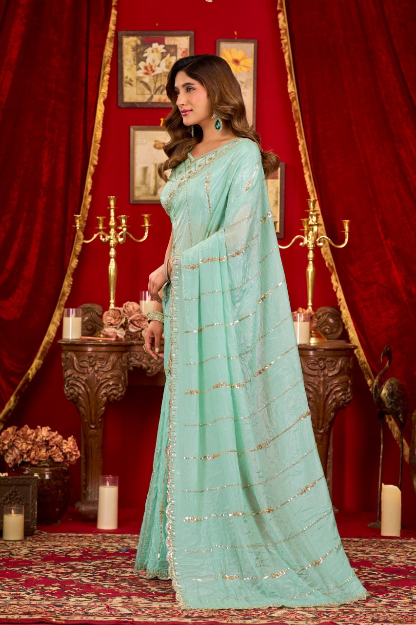 Elevate your Festival And Party Wardrobe With this Exclusive Prada Silk Saree