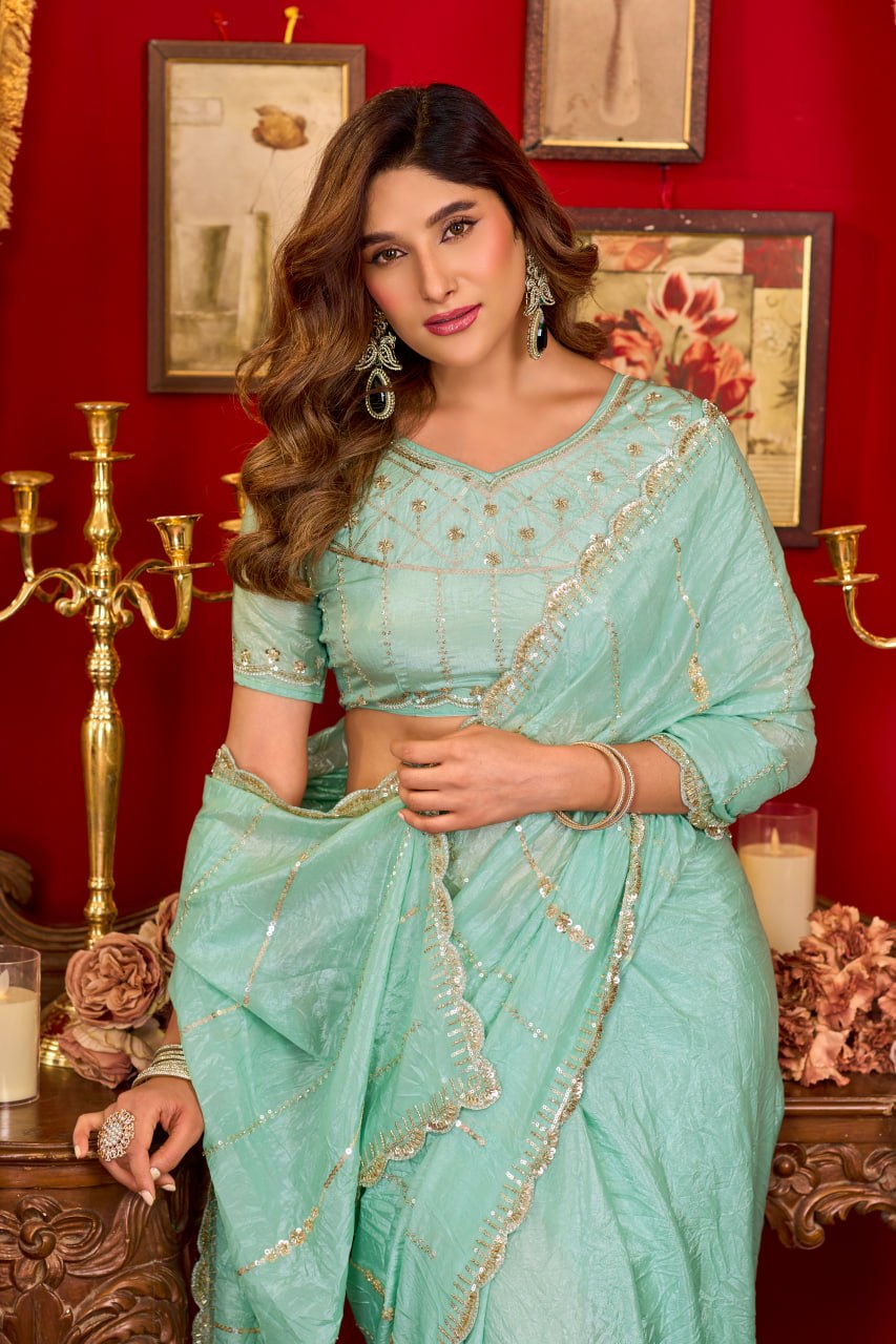 Elevate your Festival And Party Wardrobe With this Exclusive Prada Silk Saree