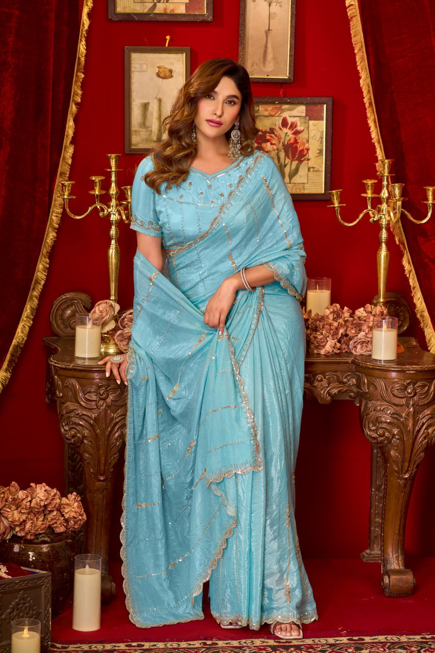 Elevate your Festival And Party Wardrobe With this Exclusive Prada Silk Saree