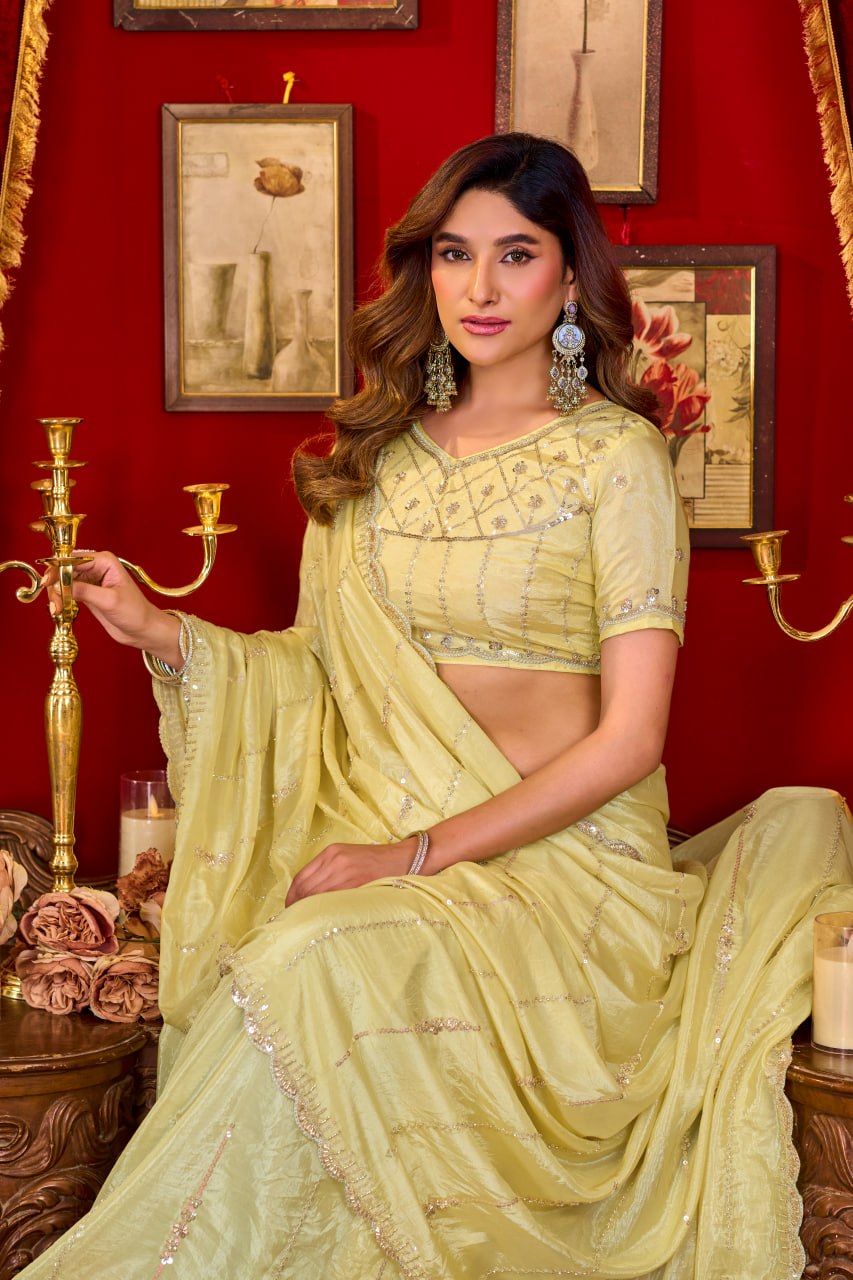 Elevate your Festival And Party Wardrobe With this Exclusive Prada Silk Saree
