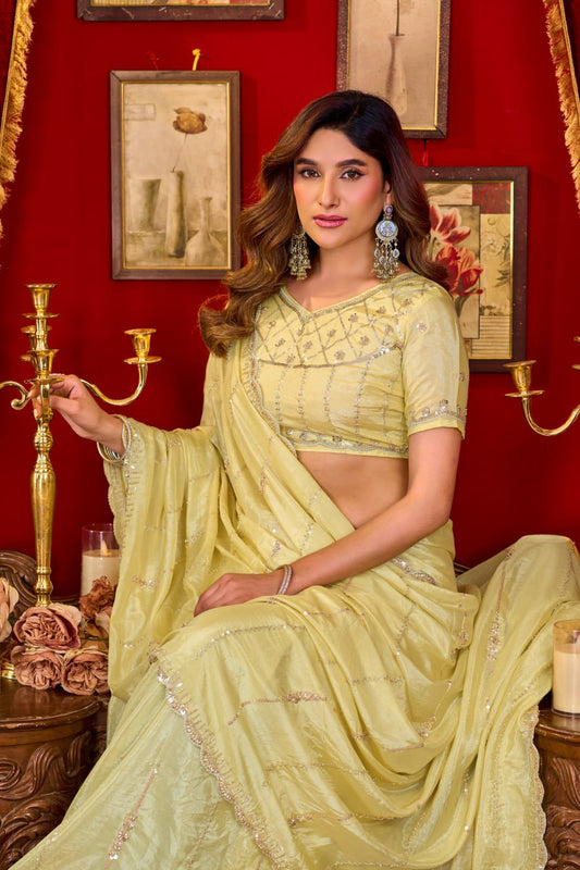 Elevate your Festival And Party Wardrobe With this Exclusive Prada Silk Saree