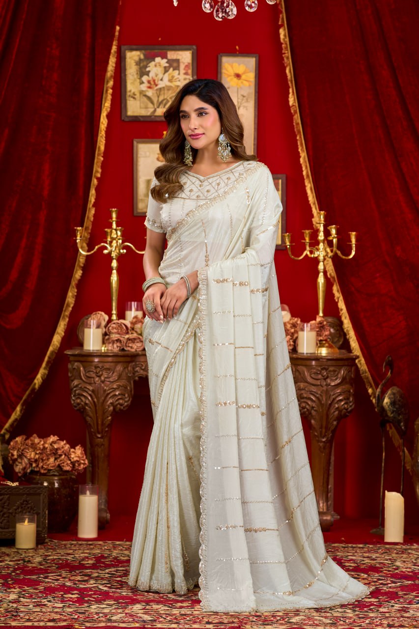 Elevate your Festival And Party Wardrobe With this Exclusive Prada Silk Saree