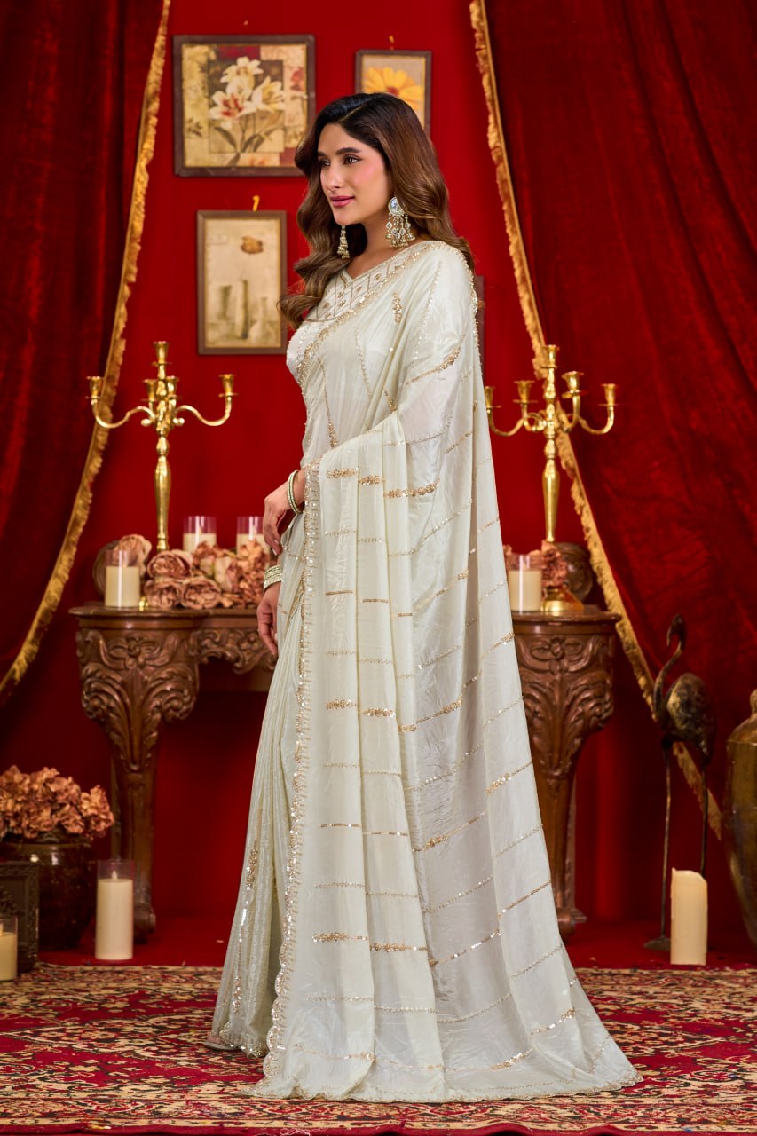Elevate your Festival And Party Wardrobe With this Exclusive Prada Silk Saree