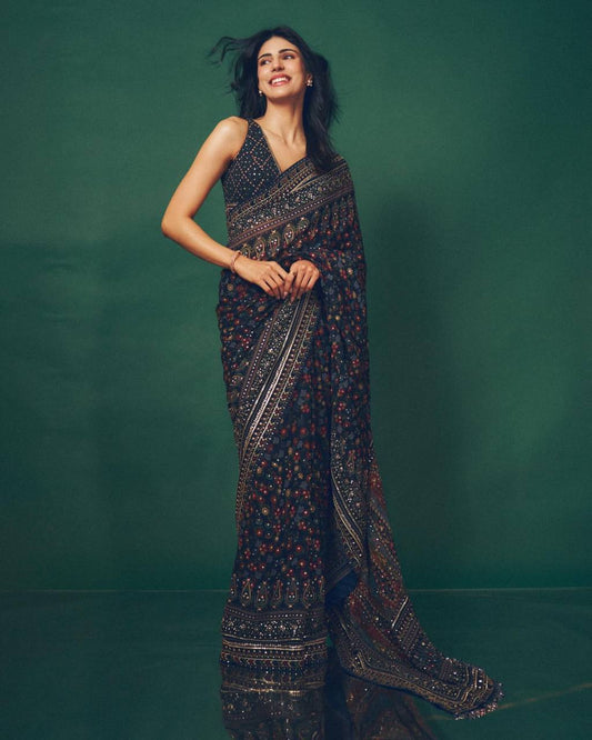 Pure Georgette Fabric with beautiful print Saree