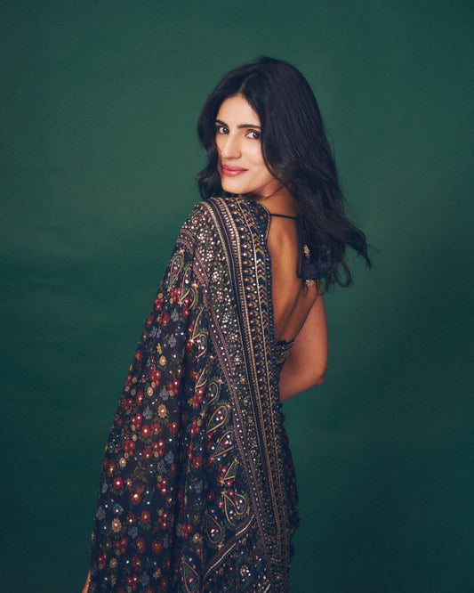 Pure Georgette Fabric with beautiful print Saree