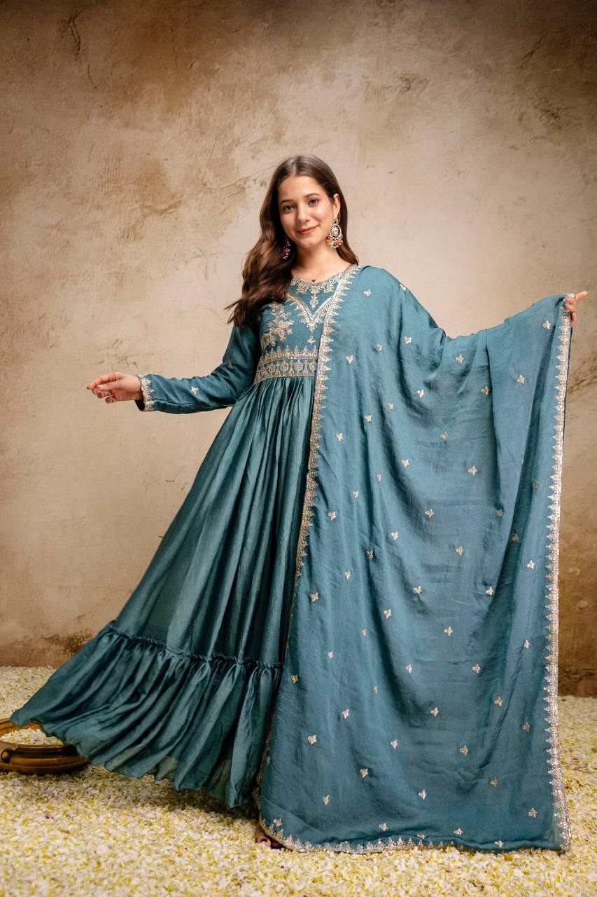 Presenting New Ready-Made Gown And Dupatta Set Collection