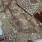 Soft net Beautiful sequins and Zari Embroidery Work saree