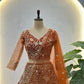 Butterfly Net Sequins and Codding Embroidery Work Lehenga