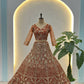 Butterfly Net Sequins and Codding Embroidery Work Lehenga