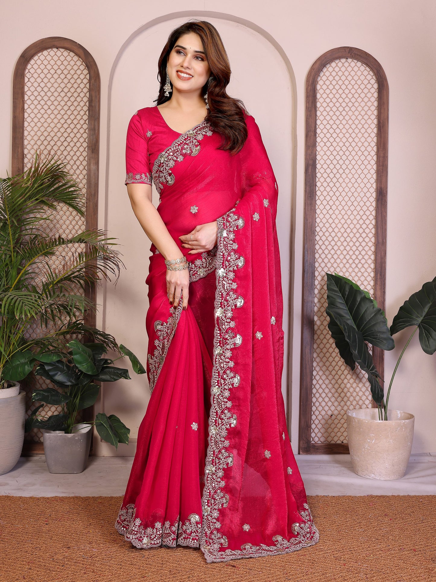 Party Wear Soft Fendy Chiffon silk Saree
