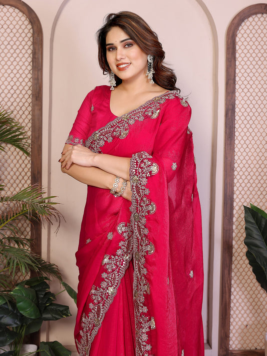 Party Wear Soft Fendy Chiffon silk Saree