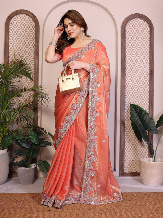 Party Wear Soft Fendy Chiffon silk Saree