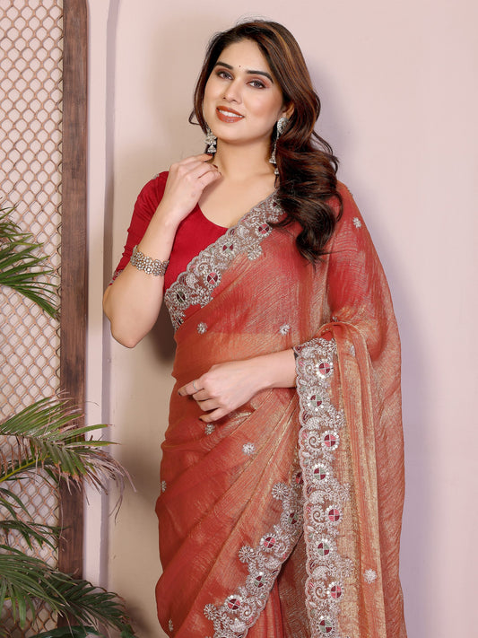Party Wear Soft  Fendy Chiffon silk Saree