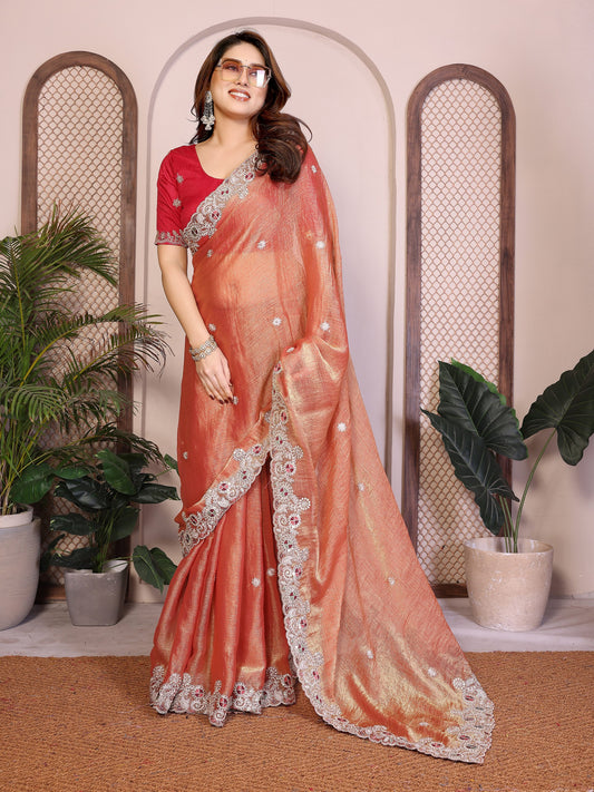 Party Wear Soft  Fendy Chiffon silk Saree