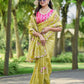 Pure Gold Crush Silk Saree
