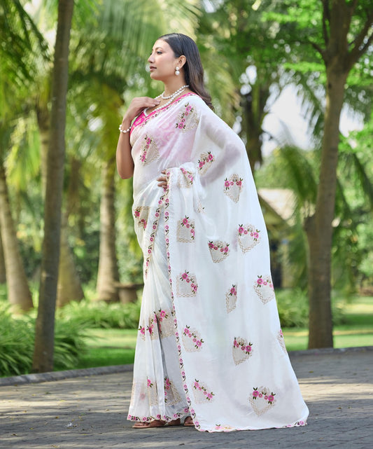 Pure Gold Crush Silk Saree