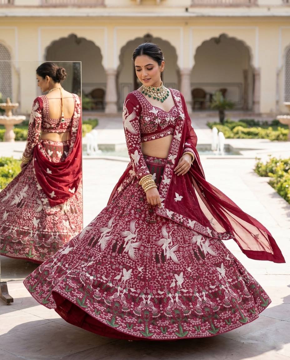 Launching 4 meter flared Star Georgette Lehenga