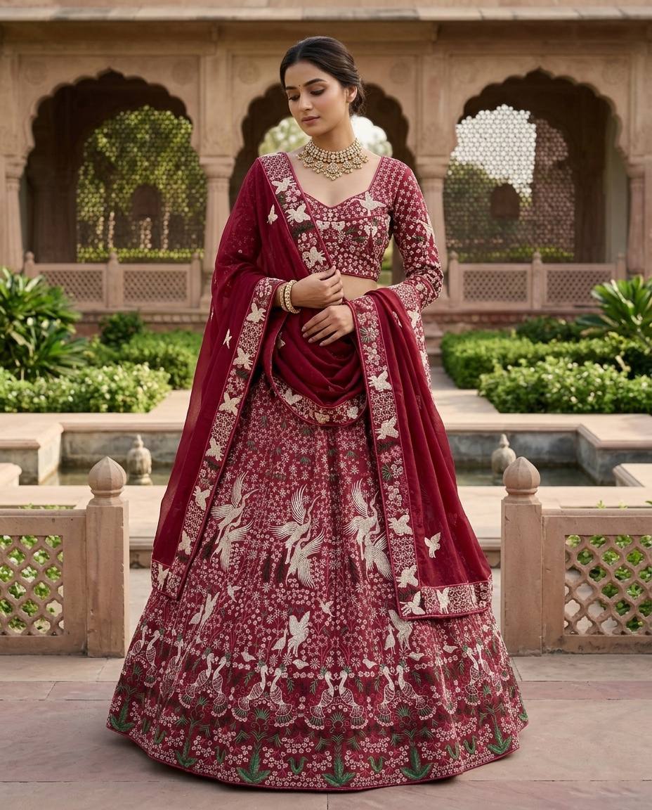Launching 4 meter flared Star Georgette Lehenga