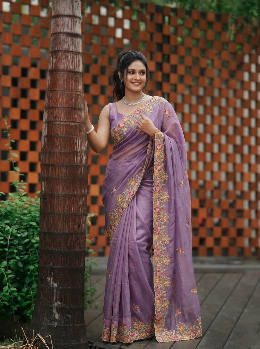 Party Wear Soft Twill Net Saree