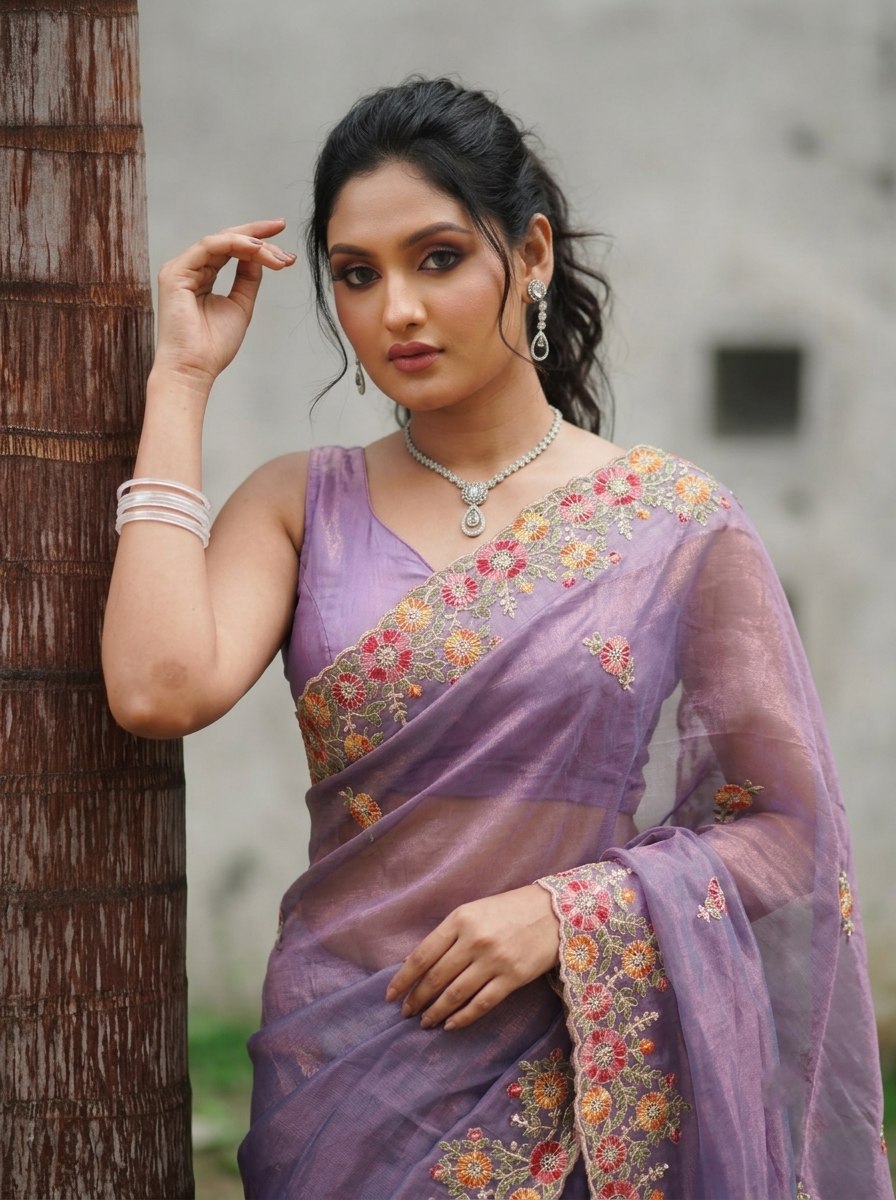 Party Wear Soft Twill Net Saree