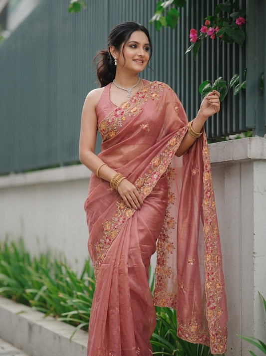 Party Wear Soft Twill Net Saree