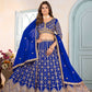 Chinon Sequins and Codding Embroidery Work Lehenga