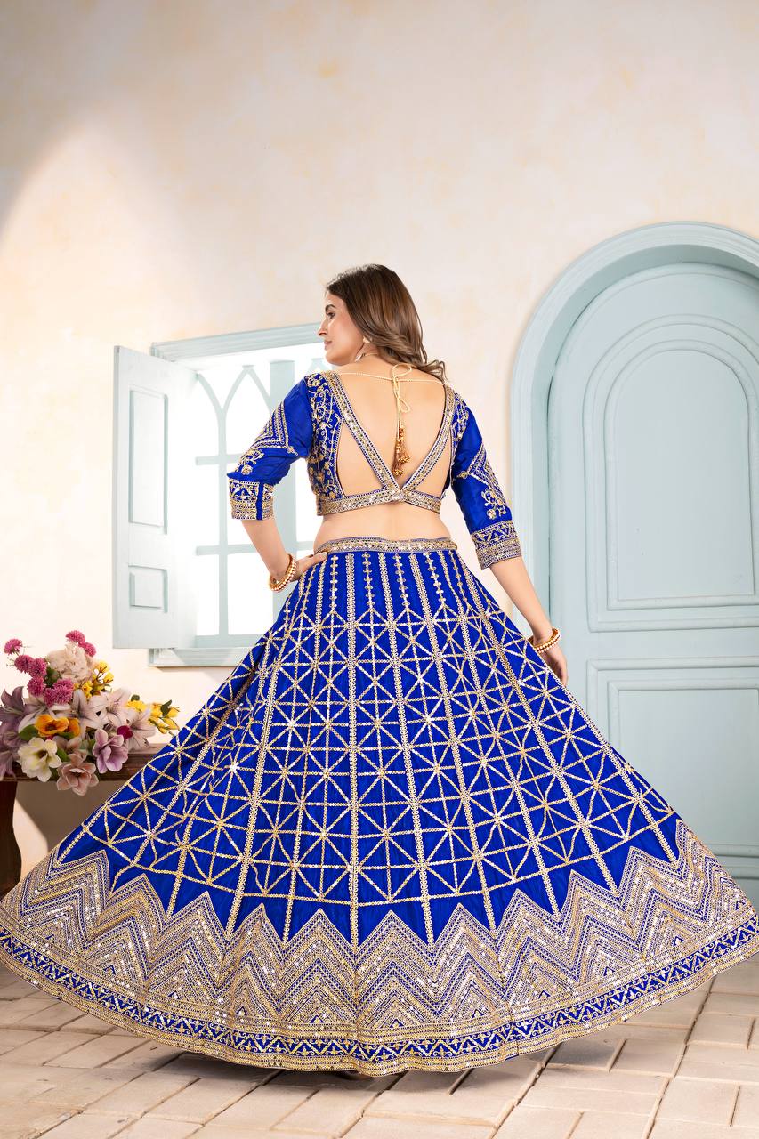 Chinon Sequins and Codding Embroidery Work Lehenga