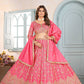Chinon Sequins and Codding Embroidery Work Lehenga