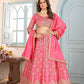 Chinon Sequins and Codding Embroidery Work Lehenga