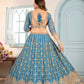 Chinon Sequins and Codding Embroidery Work Lehenga