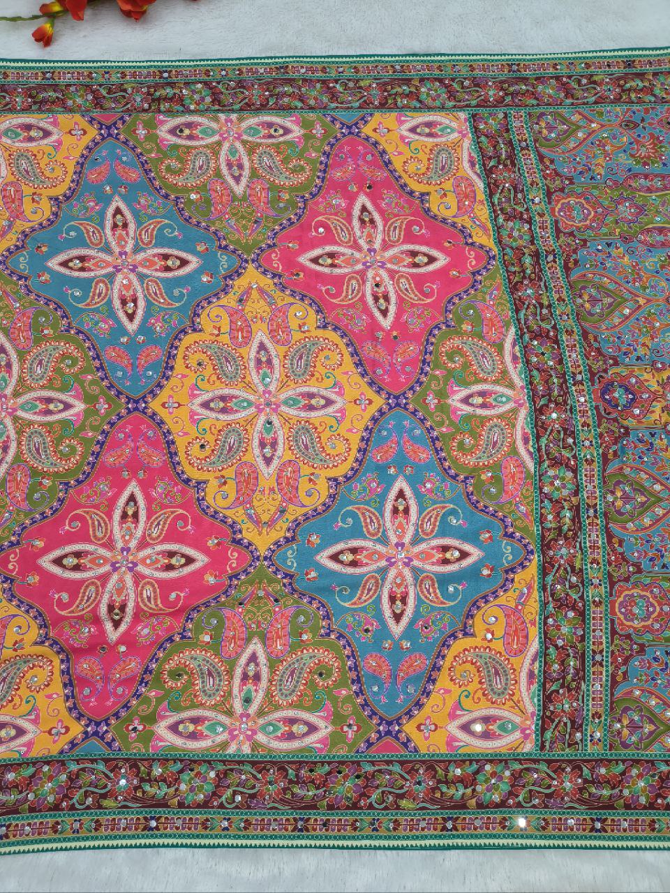 Presenting You Most Beautiful Latest Real Mirror Work Saree