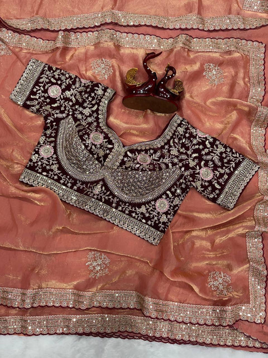 Soft Frendy Satin Fabric Saree