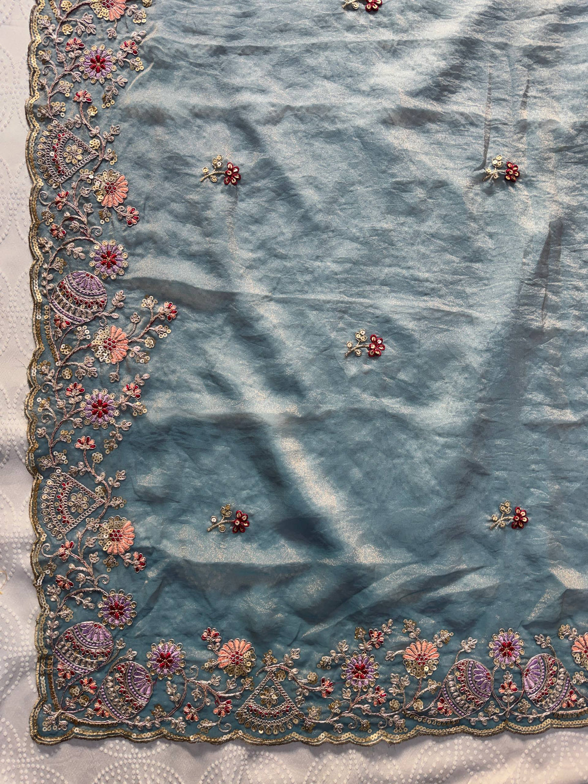 Designer Wedding Special Party Wear Soft NxC Moss chiffon saree