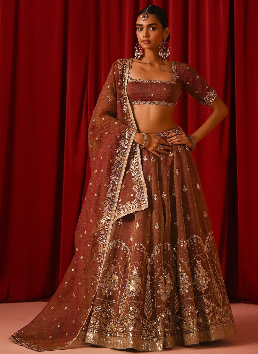 Fandy Silk Zari Sequence Embroidery Work Choli