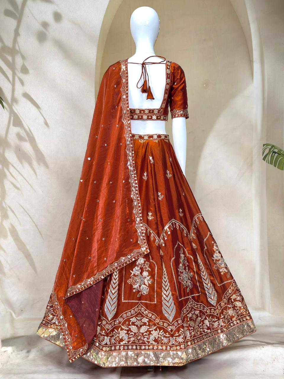 Fandy Silk Zari Sequence Embroidery Work Choli