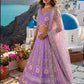 Heavy slub silk lehnga with thread dori paper & rainbow choli