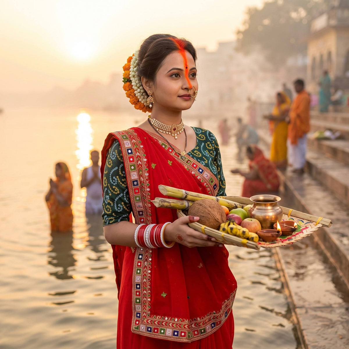 Fox Goegetts Embroidery Thread with mirror work saree