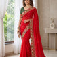 Fox Goegetts Embroidery Thread with mirror work saree