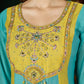 Mal Chanderi Multi Embroidery Thread With Real Hand Work Anarkali Kurti