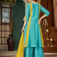 Mal Chanderi Multi Embroidery Thread With Real Hand Work Anarkali Kurti