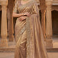 Pure  Space Silk With Beautiful Original Gold Beeds Work Saree